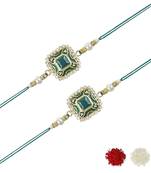 rakshabhandhan special kundan stone rakhi with roli chawal for bhaiya/brother/mens