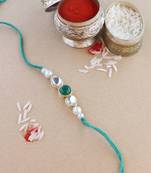 rakshabhandhan special kundan stone rakhi with roli chawal for bhaiya/brother/mens 