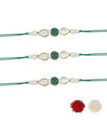 rakshabhandhan special kundan stone rakhi with roli chawal for bhaiya/brother/mens