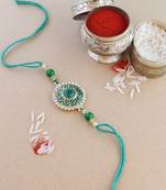rakshabhandhan special meenakari kundan stone rakhi with roli chawal for bhaiya/brother/mens 