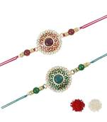 rakshabhandhan special kundan stone rakhi with roli chawal for bhaiya/brother/mens 