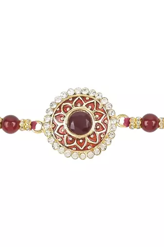 rakshabhandhan special kundan stone rakhi with roli chawal for bhaiya/brother/mens 