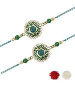 rakshabhandhan special kundan stone rakhi with roli chawal for bhaiya/brother/mens 