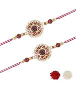 rakshabhandhan special kundan stone rakhi with roli chawal for bhaiya/brother/mens