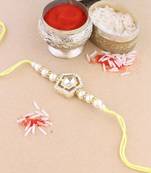 rakshabhandhan special kundan stone rakhi with roli chawal for bhaiya/brother/mens 