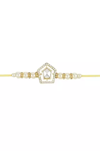 rakshabhandhan special kundan stone rakhi with roli chawal for bhaiya/brother/mens 