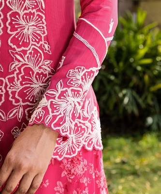 Pink georgette sharara set kurta set 5