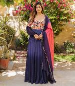 Purple georgette anarkali set