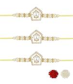 rakshabhandhan special kundan stone rakhi with roli chawal for bhaiya/brother/mens