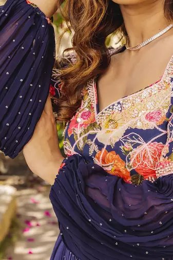 Purple georgette anarkali set