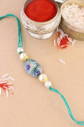 rakshabhandhan special kundan stone rakhi with roli chawal for bhaiya/brother/mens 