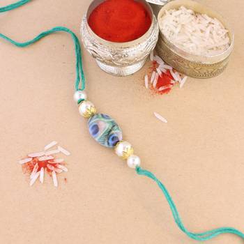 rakshabhandhan special kundan stone rakhi with roli chawal for bhaiya/brother/mens  1