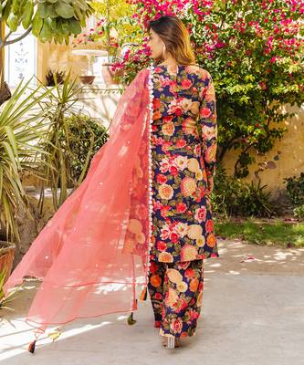 Purple georgette kurta set 2