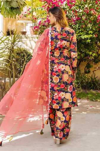 Purple georgette kurta set