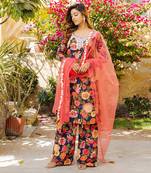 Purple georgette kurta set