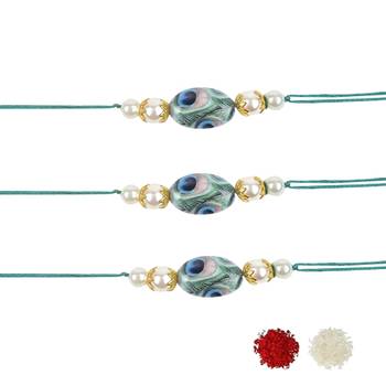 I jewels rakshabhandhan special kundan stone rakhi with roli chawal for bhaiya/brother/mens  2