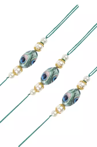 I jewels rakshabhandhan special kundan stone rakhi with roli chawal for bhaiya/brother/mens 