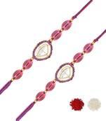 rakshabhandhan special kundan stone rakhi with roli chawal for bhaiya/brother/mens