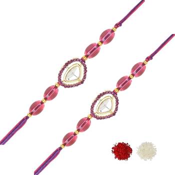 rakshabhandhan special kundan stone rakhi with roli chawal for bhaiya/brother/mens 2