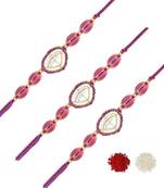 rakshabhandhan special kundan stone rakhi with roli chawal for bhaiya/brother/mens