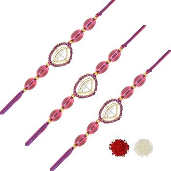 rakshabhandhan special kundan stone rakhi with roli chawal for bhaiya/brother/mens 2