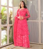 Pink georgette kurta set