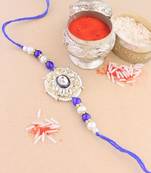 rakshabhandhan special kundan stone rakhi with roli chawal for bhaiya/brother/mens 