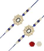rakshabhandhan special kundan stone rakhi with roli chawal for bhaiya/brother/mens