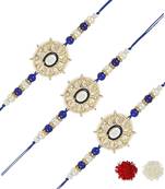 rakshabhandhan special kundan stone rakhi with roli chawal for bhaiya/brother/mens