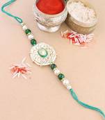 rakshabhandhan special kundan stone rakhi with roli chawal for bhaiya/brother/mens 