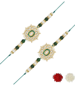 rakshabhandhan special kundan stone rakhi with roli chawal for bhaiya/brother/mens