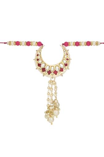 rakshabhandhan special designer pearl hanging lumba rakhi for bhabhi/sister (r105q-l)