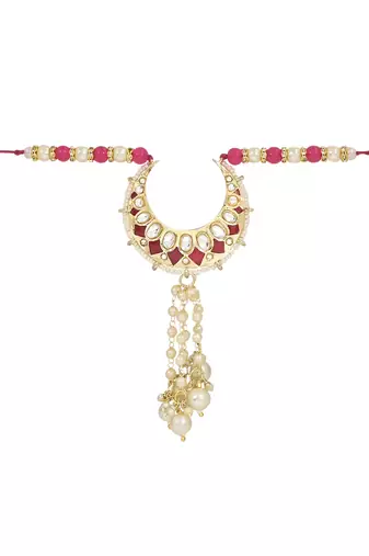 rakshabhandhan special designer pearl hanging lumba rakhi for bhabhi/sister (r105q-l)