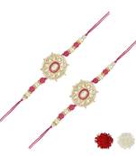 rakshabhandhan special kundan stone rakhi with roli chawal for bhaiya/brother/mens