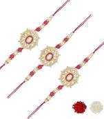 rakshabhandhan special kundan stone rakhi with roli chawal for bhaiya/brother/mens