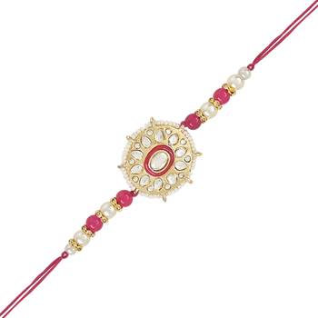 rakshabhandhan special kundan stone rakhi with roli chawal for bhaiya/brother/mens 5