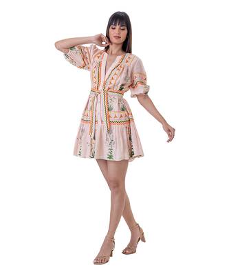 Peach linen crissy dress 2