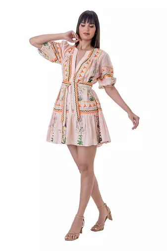 Peach linen crissy dress