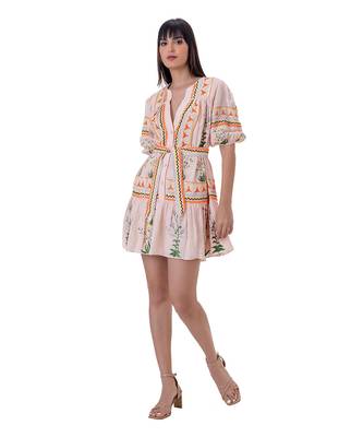Peach linen crissy dress 3