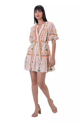 Peach linen crissy dress