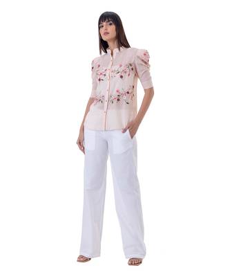 Peach linen gilia shirt 2