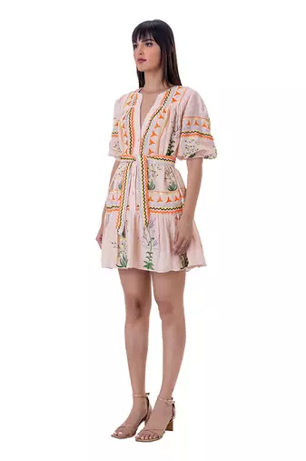 Peach linen crissy dress