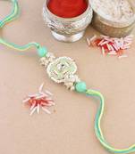 rakshabhandhan special kundan stone rakhi with roli chawal for bhaiya/brother/mens 