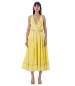 Yellow linen fern dress