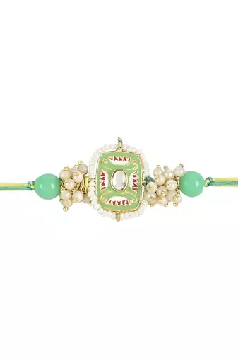 rakshabhandhan special kundan stone rakhi with roli chawal for bhaiya/brother/mens 