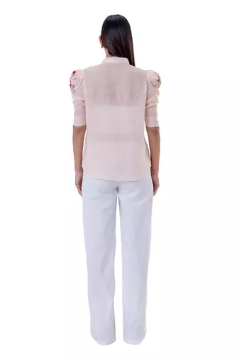 Peach linen gilia shirt