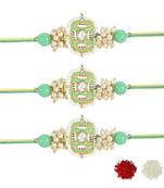 rakshabhandhan special kundan stone rakhi with roli chawal for bhaiya/brother/mens