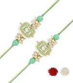 rakshabhandhan special kundan stone rakhi with roli chawal for bhaiya/brother/mens