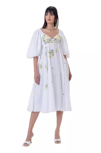 White linen ione dress