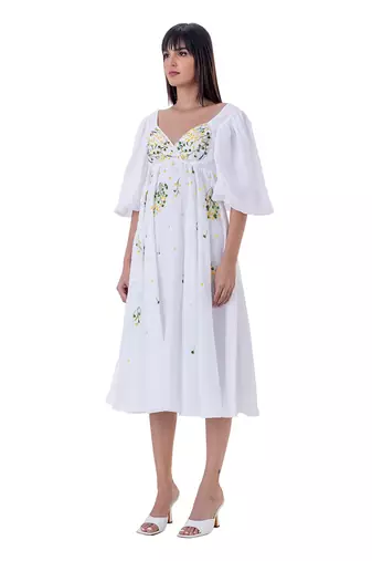 White linen ione dress
